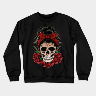 Rockabella Skull with Roses Crewneck Sweatshirt